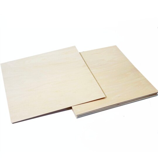 Craft Closet; Basswood Plywood Sheets – 12x18 or 12x12 Unfinished or Finished Wood Sheets for Crafts, Laser Cutting, DIY – 10 Pack; Category:Natural Wood; Image:1